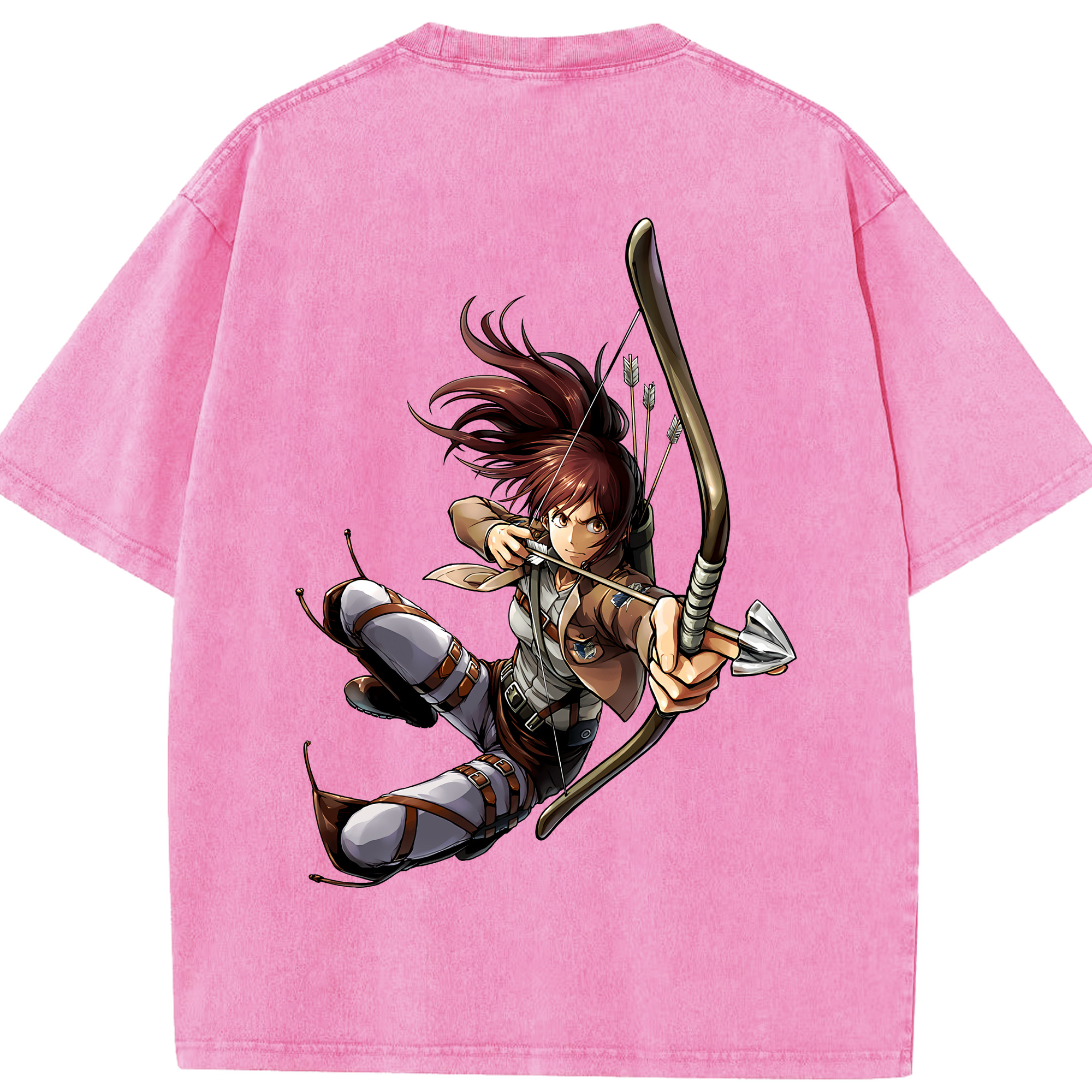 （画像用） 進撃の巨人 サシャ·ブラウス Attack on Titan Sasha Blaus 綿100% ヴィンテージ風 半袖Tシャツ（背面プリント）